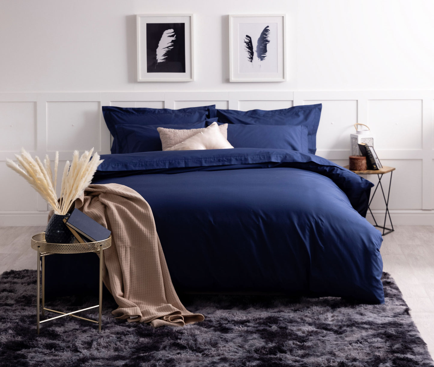 200 Thread Count Egyptian Cotton Bed Linen Navy Blue