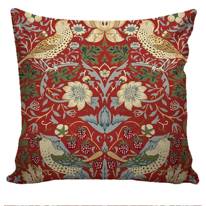 Strawberry Thief Cushion in Red