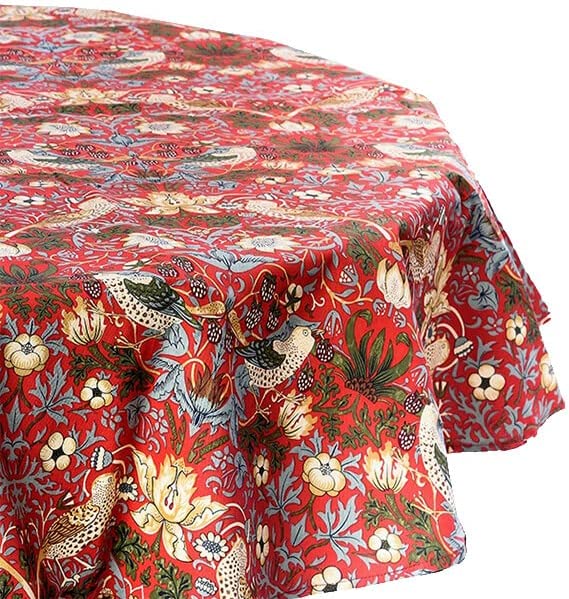 William Morris Strawberry Thief Red Kitchen Linen