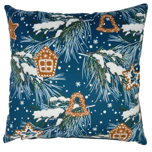 Christmas Baubles Cushion Cover Teal 45cm