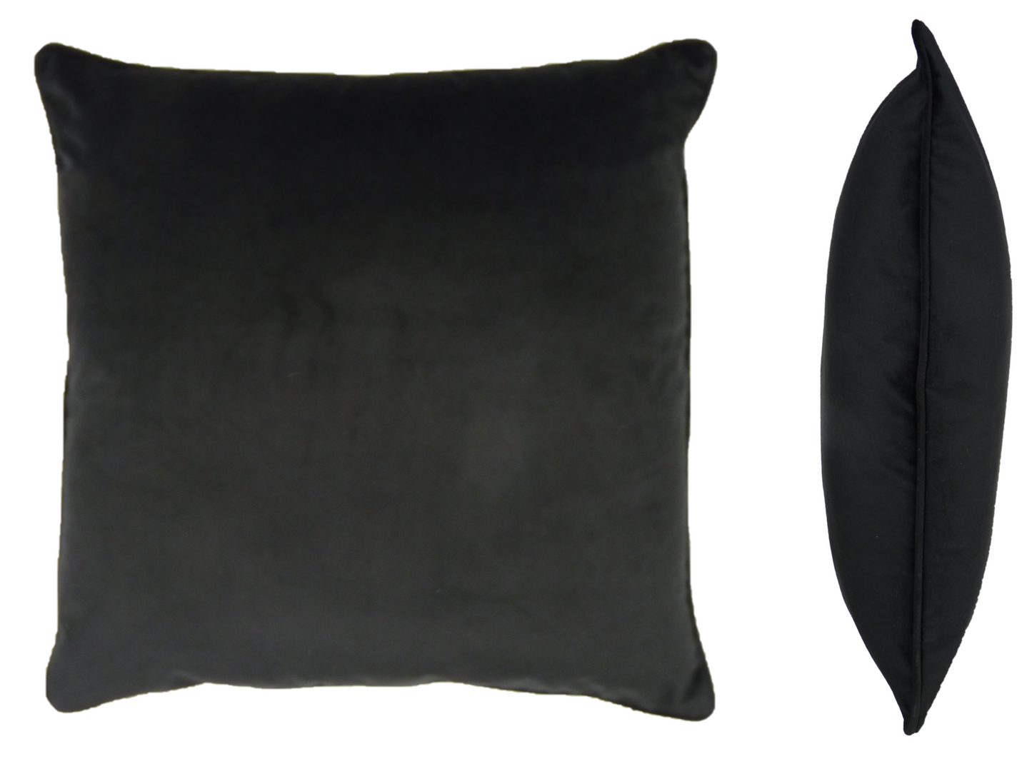 Soft Velvet Cushion Covers in Black 55cm x 55cm