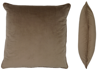 Soft Velvet Cushion Covers in Mocha 55cm x 55cm