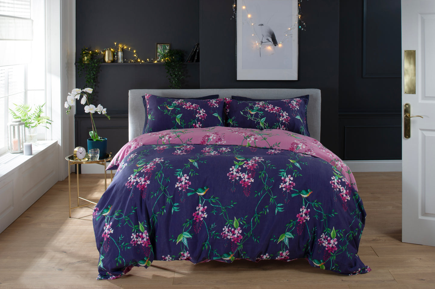 Bird Garden Duvet Cover Set Plum