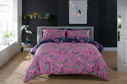 Bird Garden Duvet Cover Set Plum