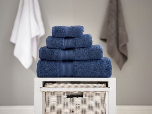 650gsm Combed Pima Bliss Anti Bacterial Towel in Denim