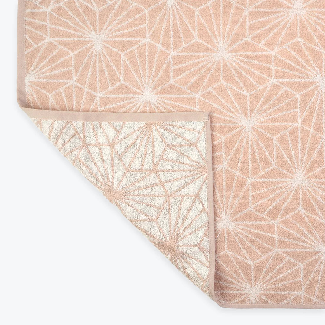 Geometric Madrid Design Bath Towels in Blush