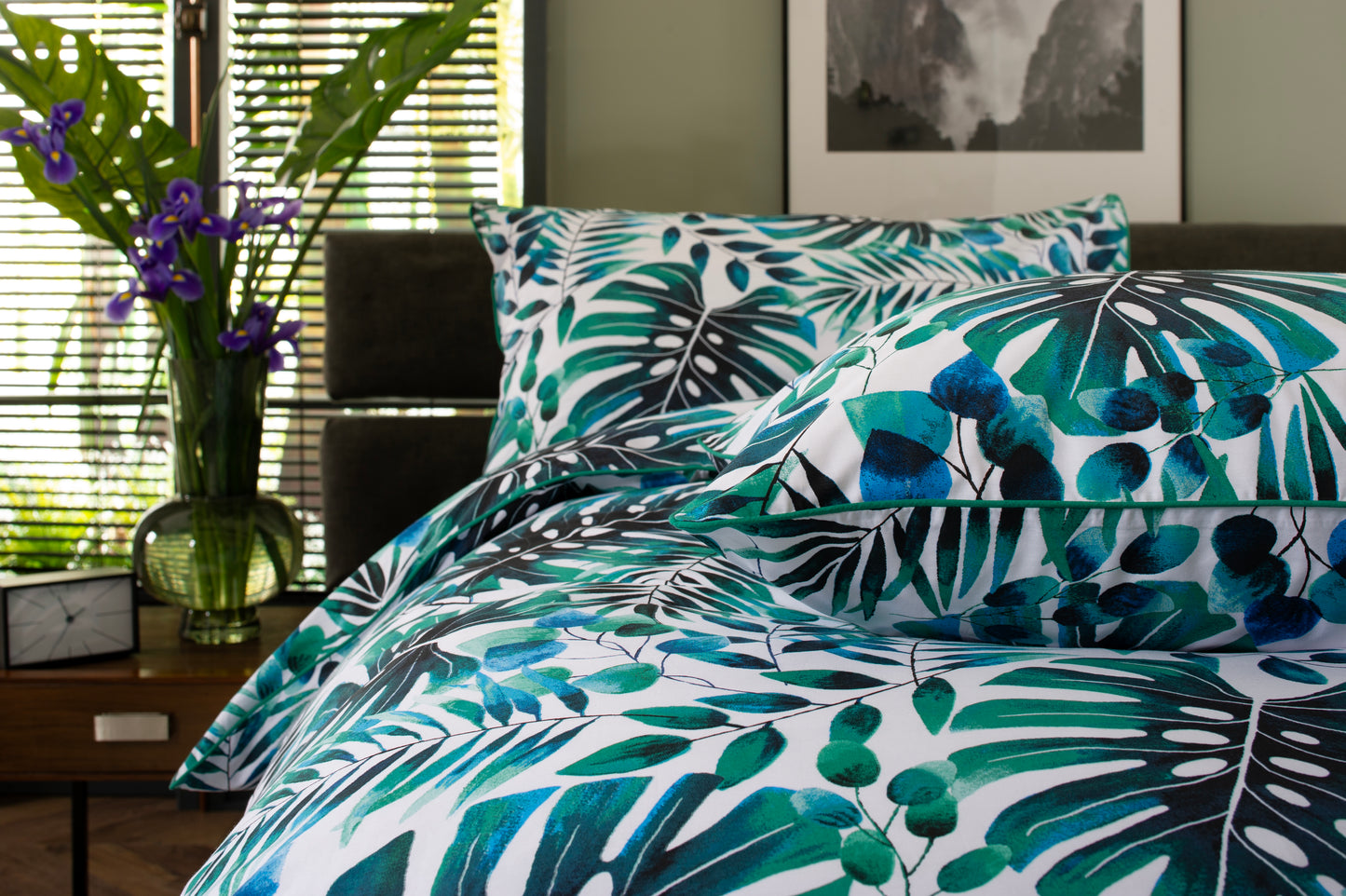 100% Cotton Brazil Large Leaf Design Duvet Cover Set