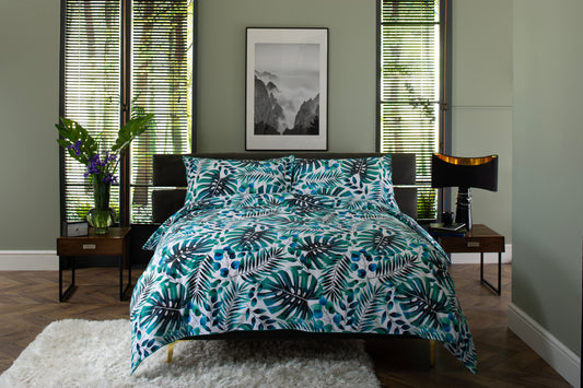 100% Cotton Brazil Large Leaf Design Duvet Cover Set