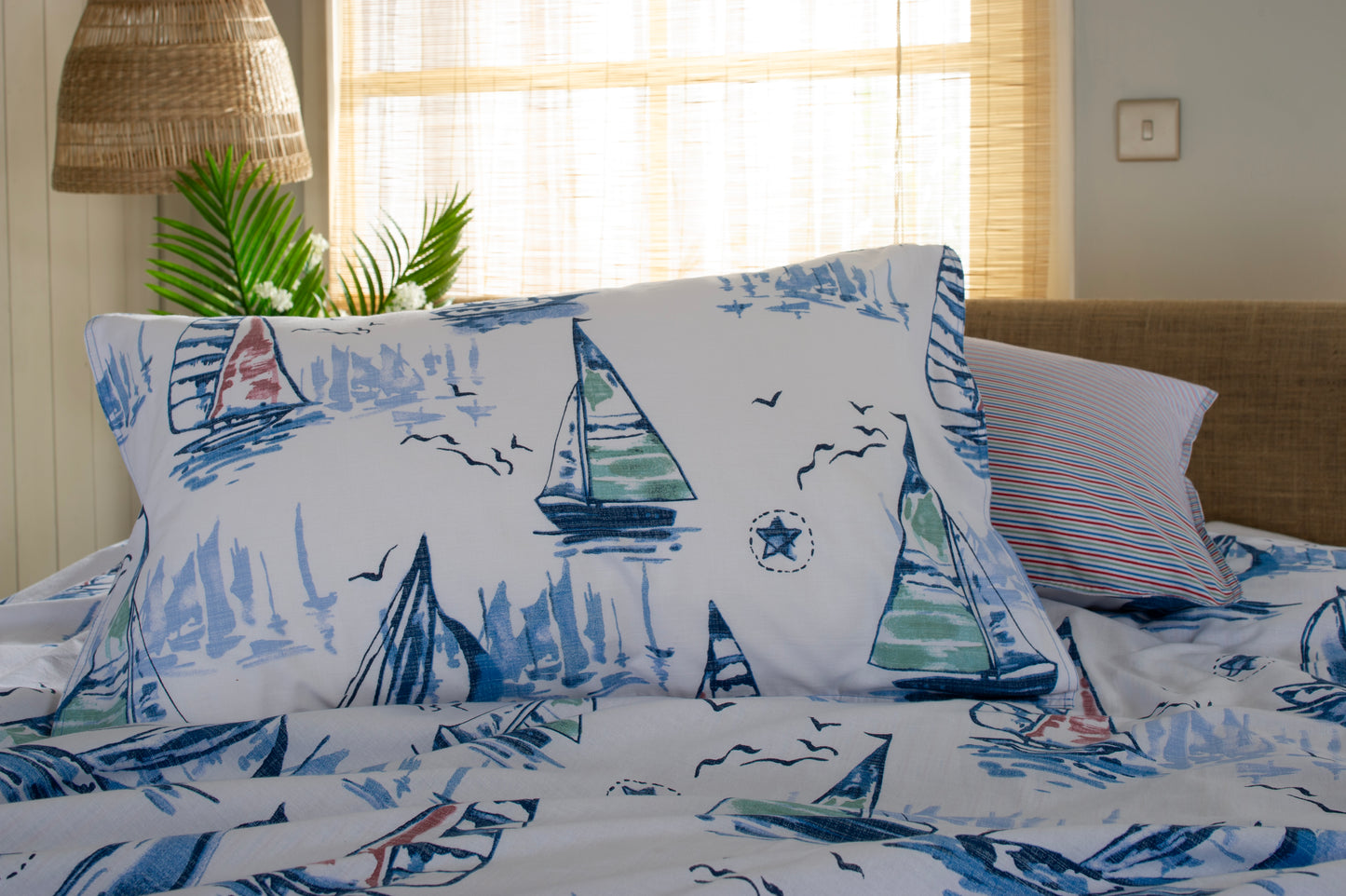 100% Cotton Sail Boats Design Duvet Cover Set