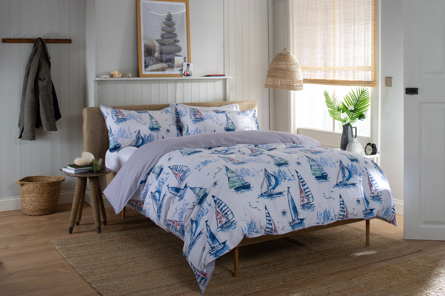 100% Cotton Sail Boats Design Duvet Cover Set