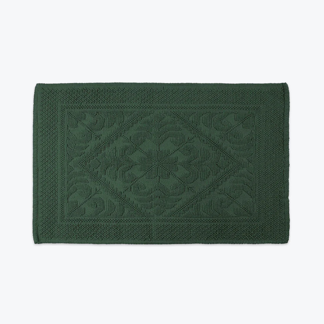 Country Style Jacquard Design Bath Towels in Dark Green