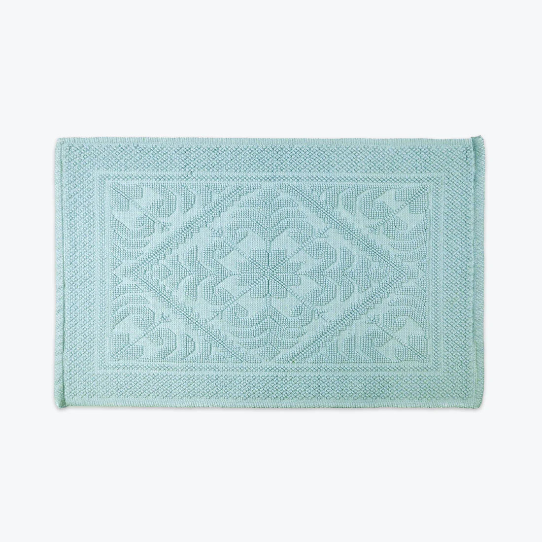 Country Style Jacquard Design Bath Towels in Duck Egg