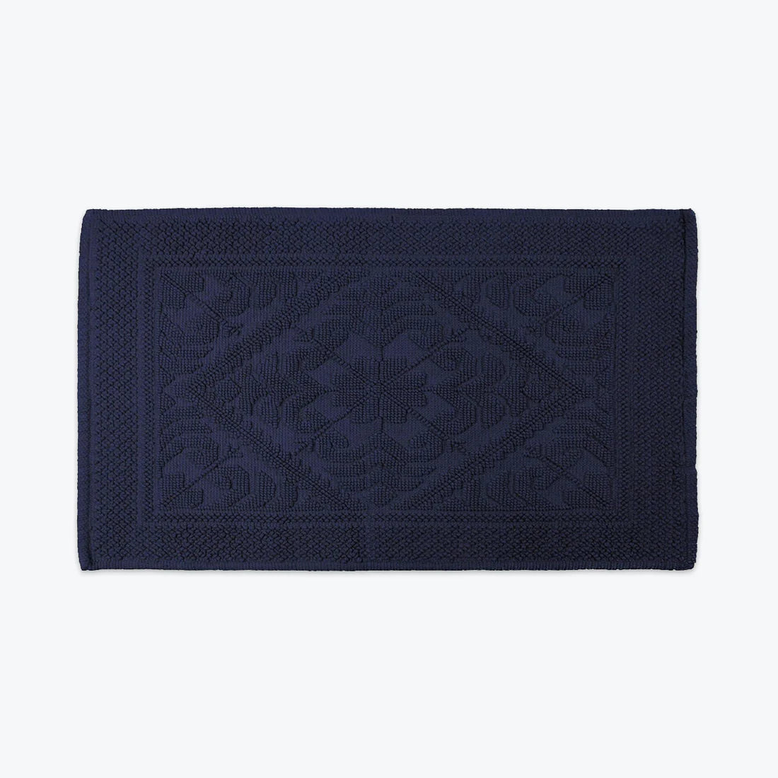 Country Style Jacquard Design Bath Towels in Navy Blue