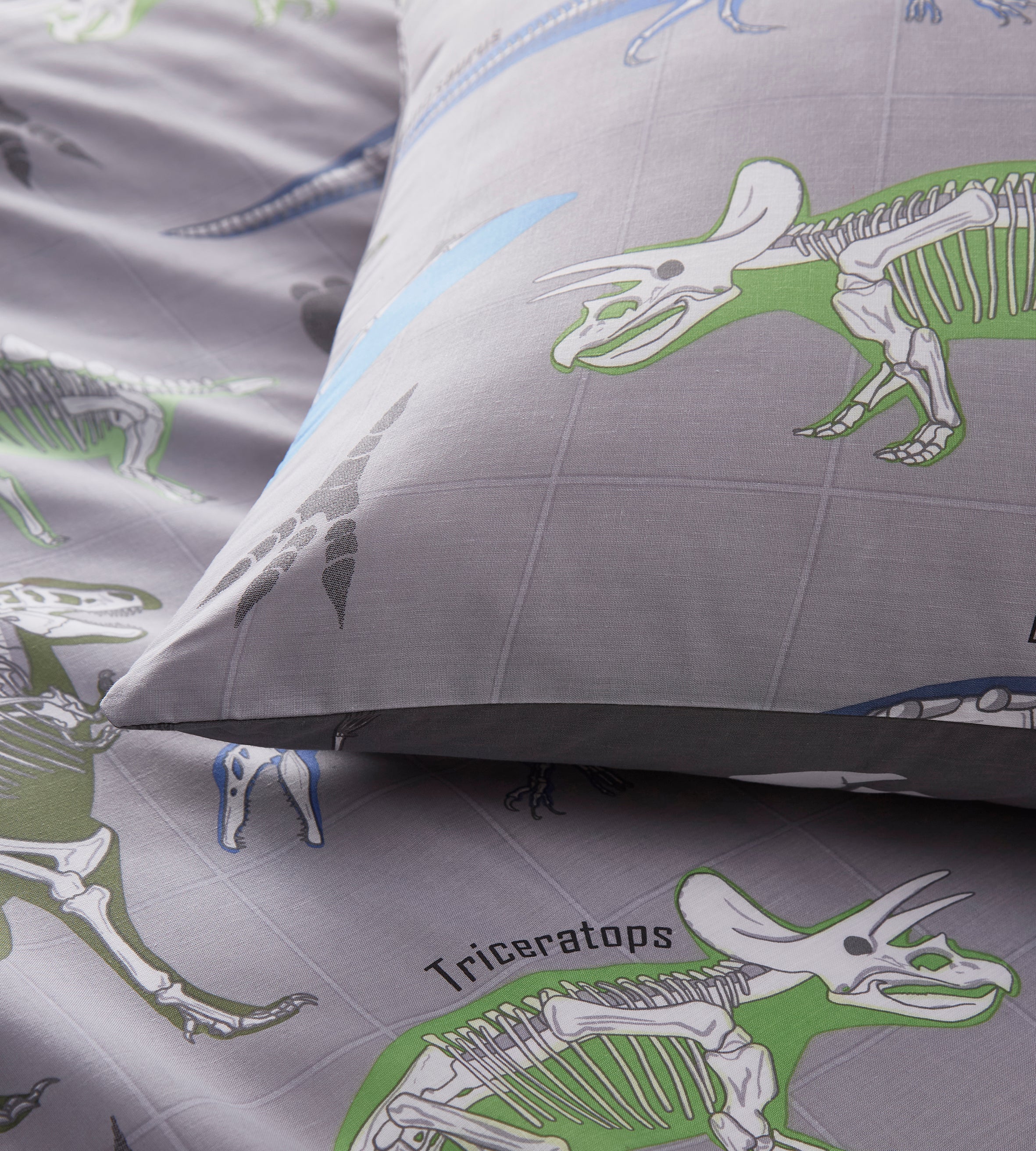 Glow in The Dark Dinosaur Childrens Duvet Set or Curtains Reversible Jansons Direct Linens