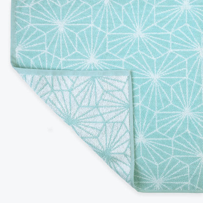 Geometric Madrid Design Bath Towels in Duck Egg