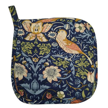 William Morris Strawberry Thief Navy Blue Kitchen Linen