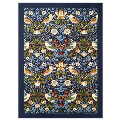 William Morris Strawberry Thief Navy Blue Kitchen Linen