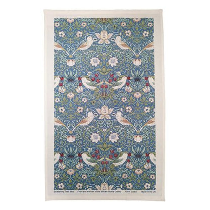 William Morris Strawberry Thief Blue Kitchen Linen