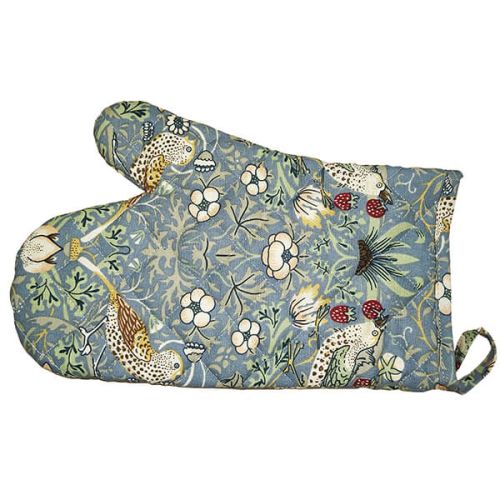 William Morris Strawberry Thief Blue Kitchen Linen