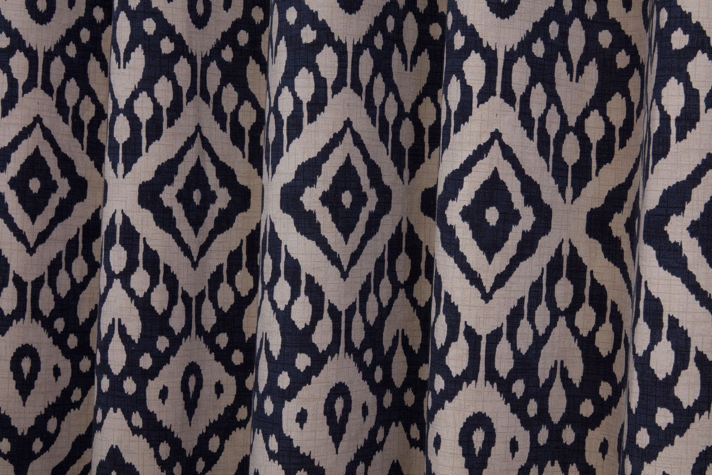 Marrakech Geometric Design Eyelet Curtains Inky Blue