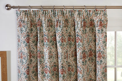 Floral Jtraditional Style Autumn Pencil Pleat Curtains