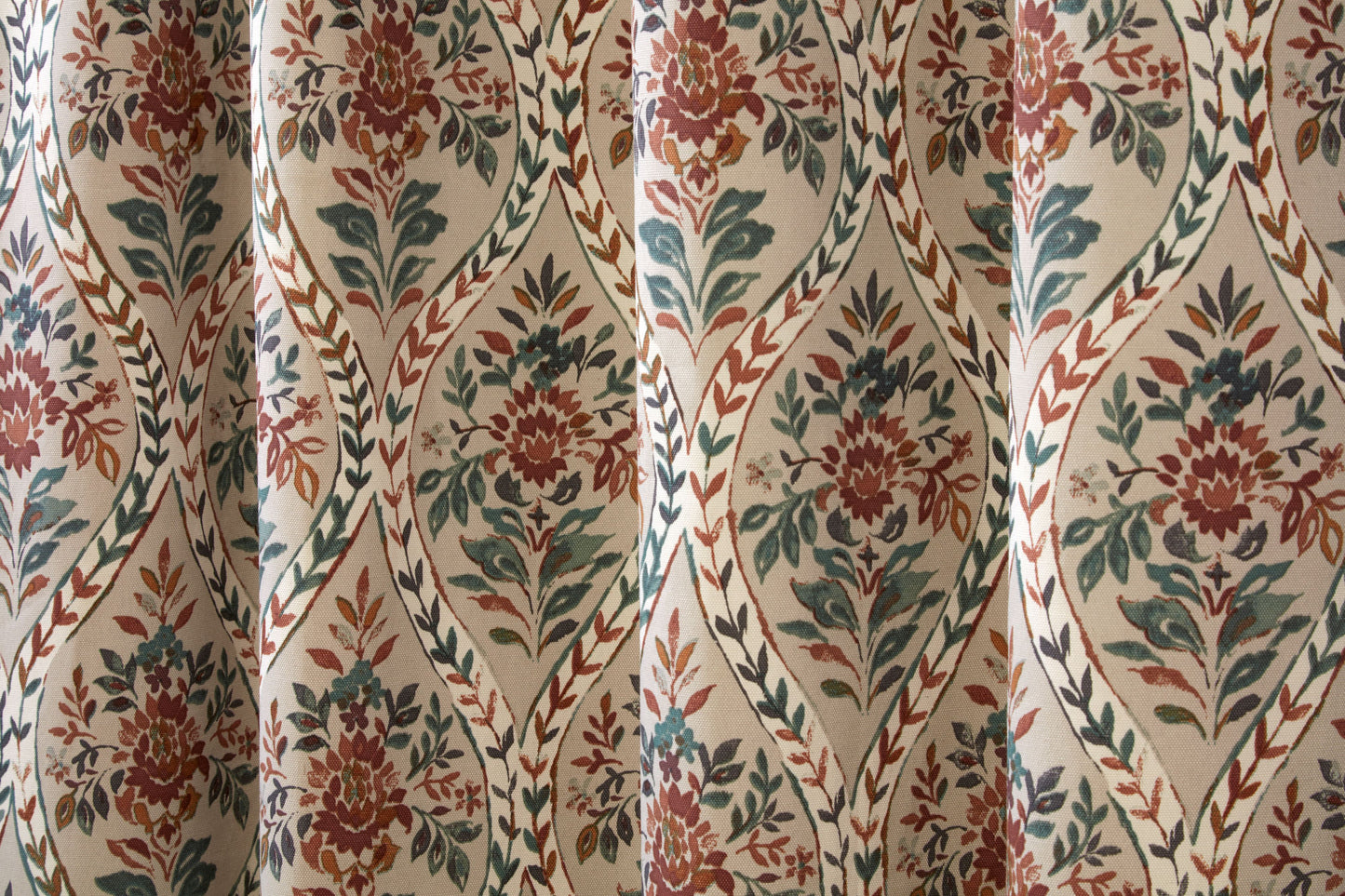 Floral Jtraditional Style Autumn Pencil Pleat Curtains