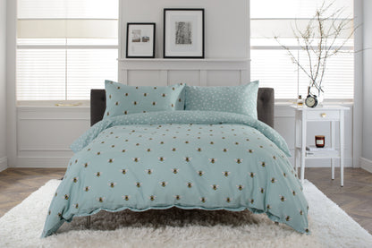 Honey Bee Design Duvet Cover Set in Sage