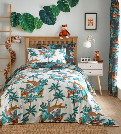 Jungle Theme Childrens Duvet Set or Curtains Reversible