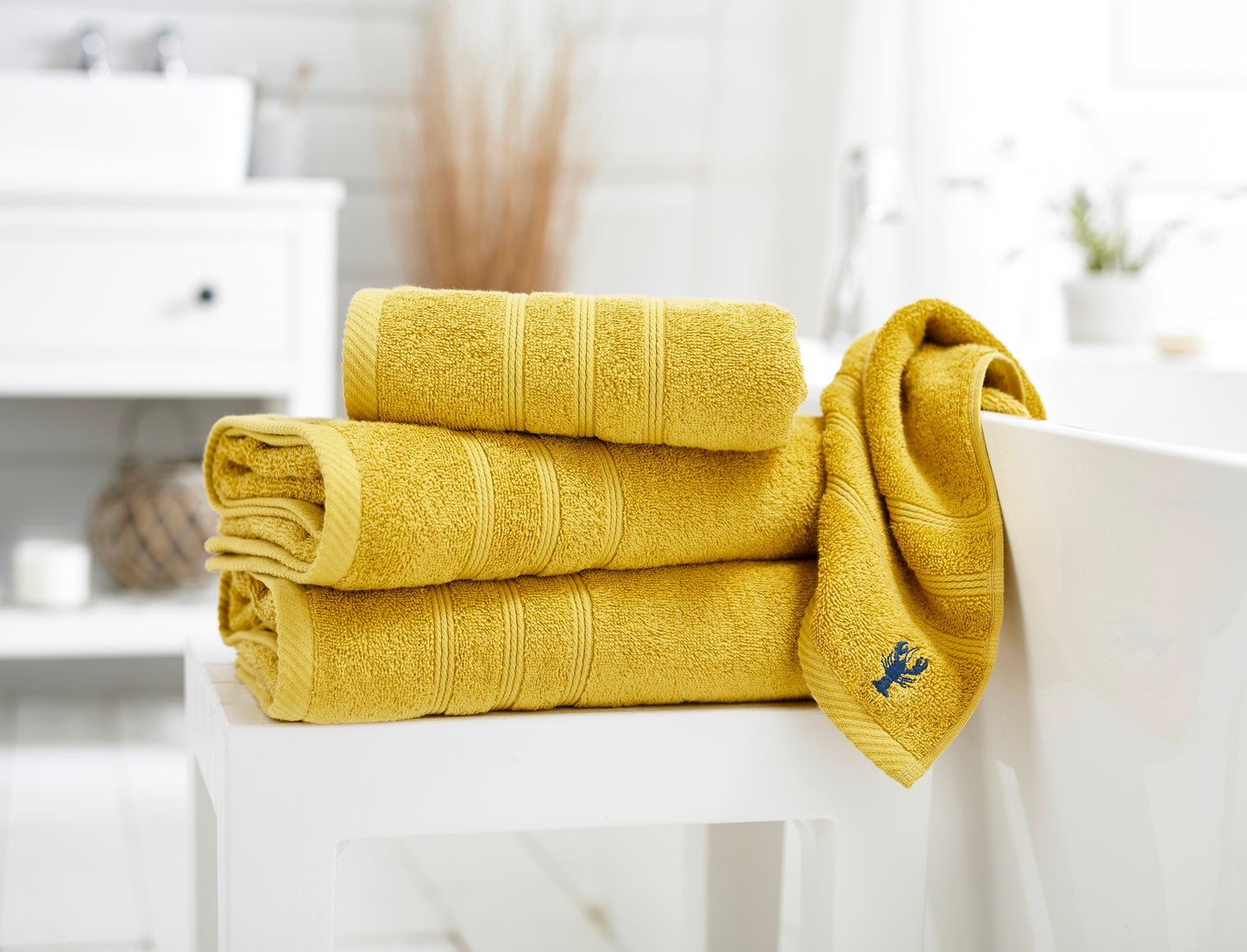 Kaleidoscope Towel in Ochre Yellow