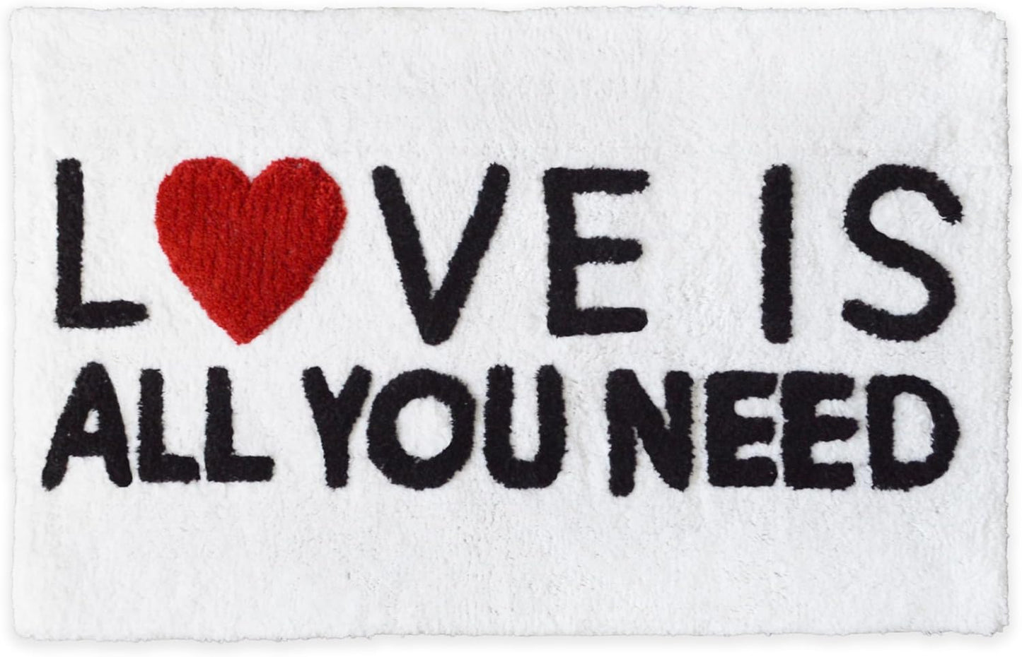 LOVE IS ALL YOU NEED Bath Mat in White & Black