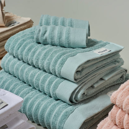 Organic Cotton Bath Towels in Duck Egg