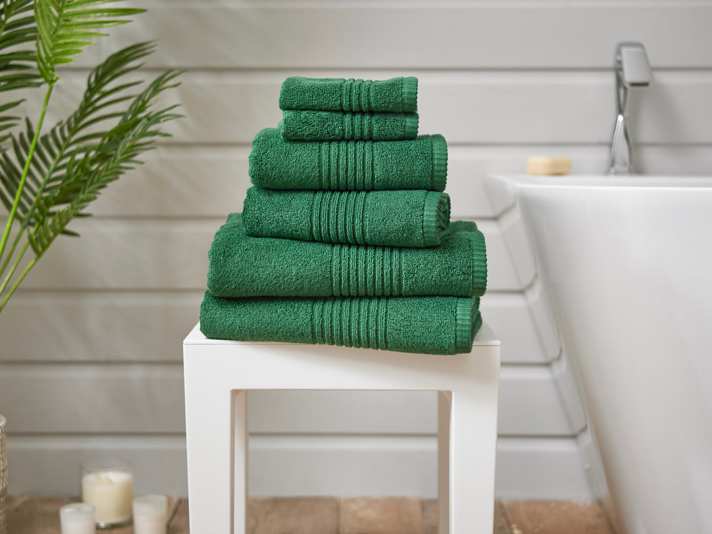 Quik Dri Textured Towels in Forest Green