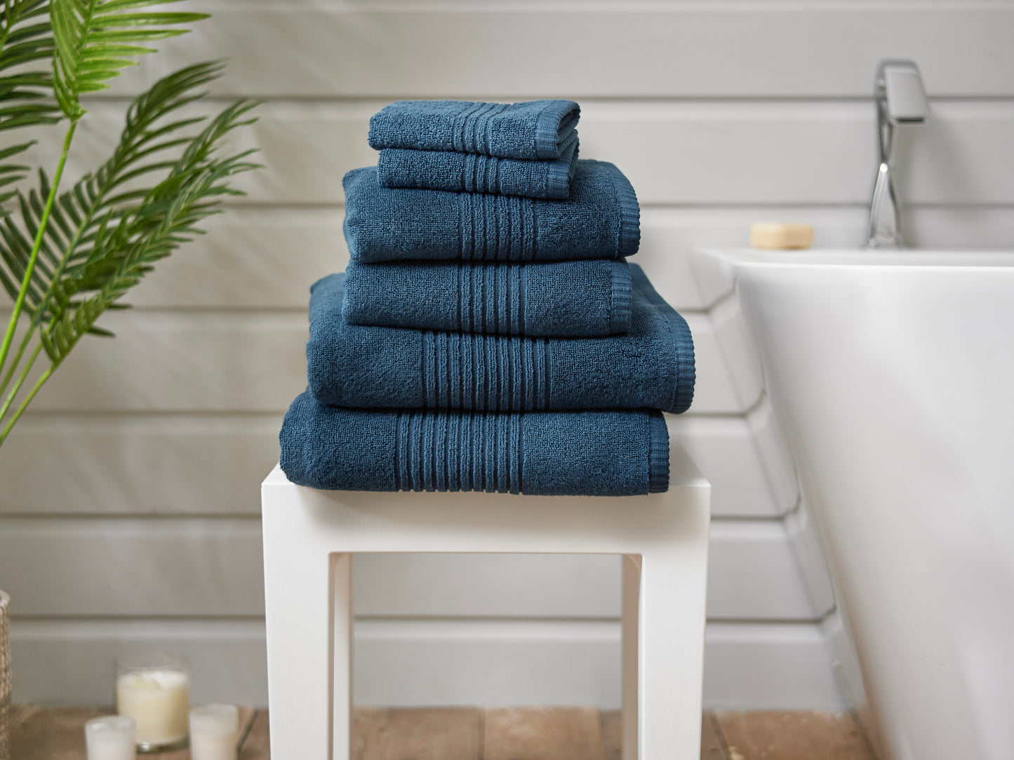 Quik Dri Textured Towels in Navy Blue