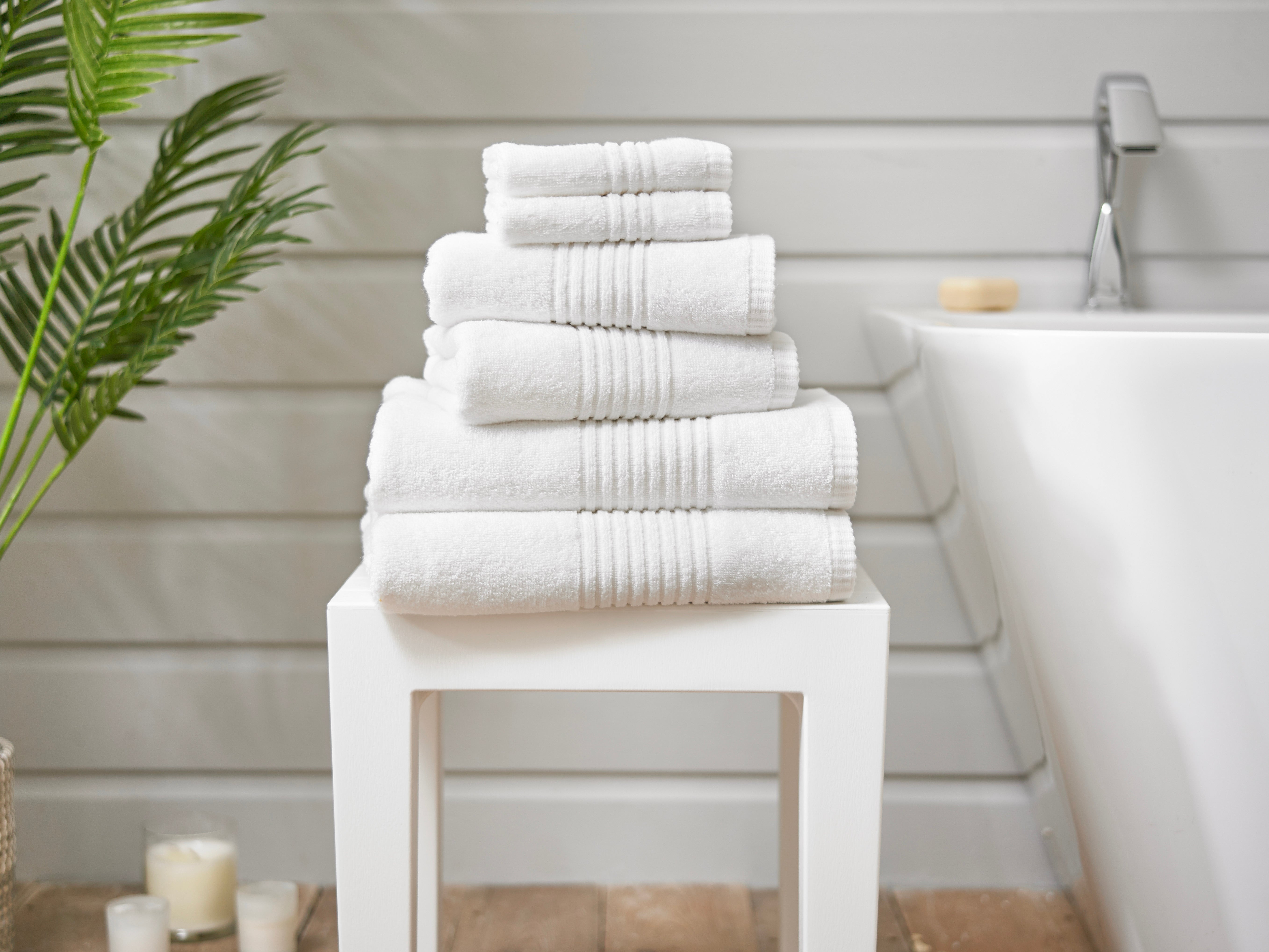 Quik Dri Textured Towels in White Jansons Direct Linens