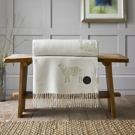 Acrylic Supersoft Fringed Throw Ram Design