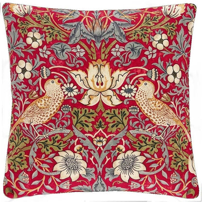 William Morris Strawberry Thief Red Kitchen Linen