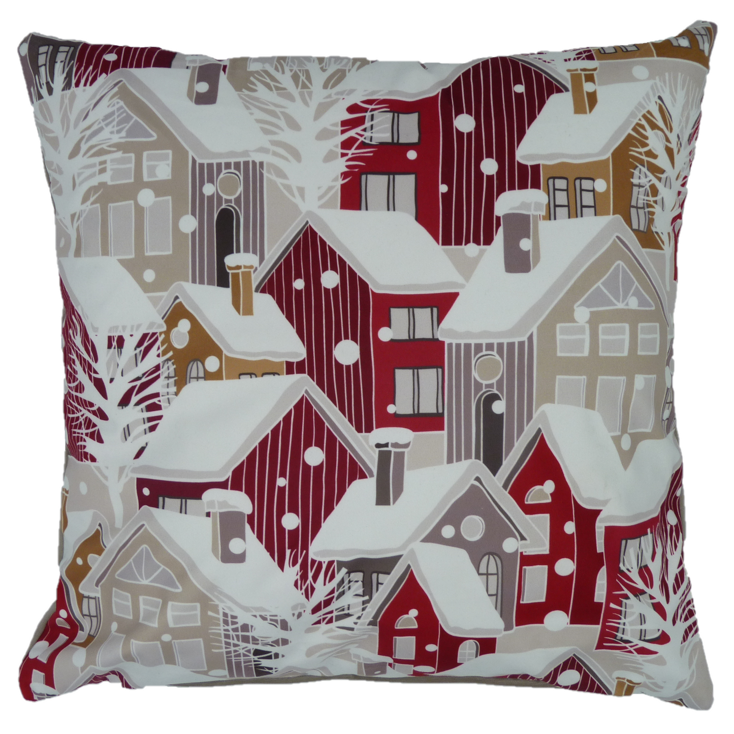 Snowy Houses Design Christmas Cushion Cover 45cm