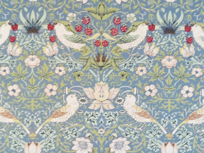 William Morris Strawberry Thief Blue Kitchen Linen