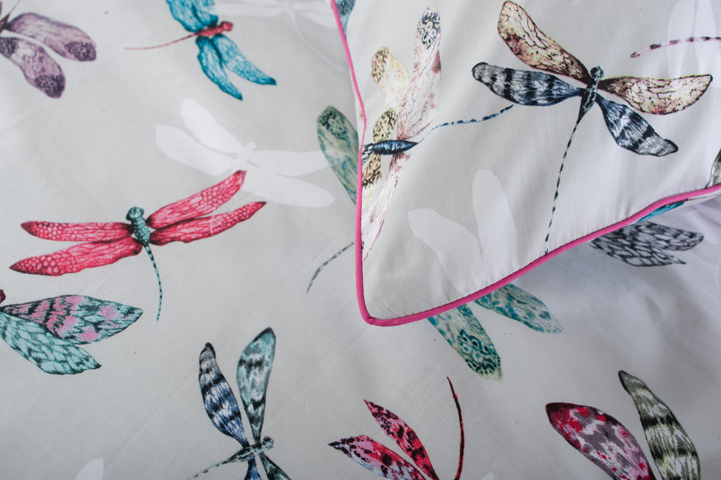 100% Cotton Colourful Dragonfly Design Duvet Cover Set