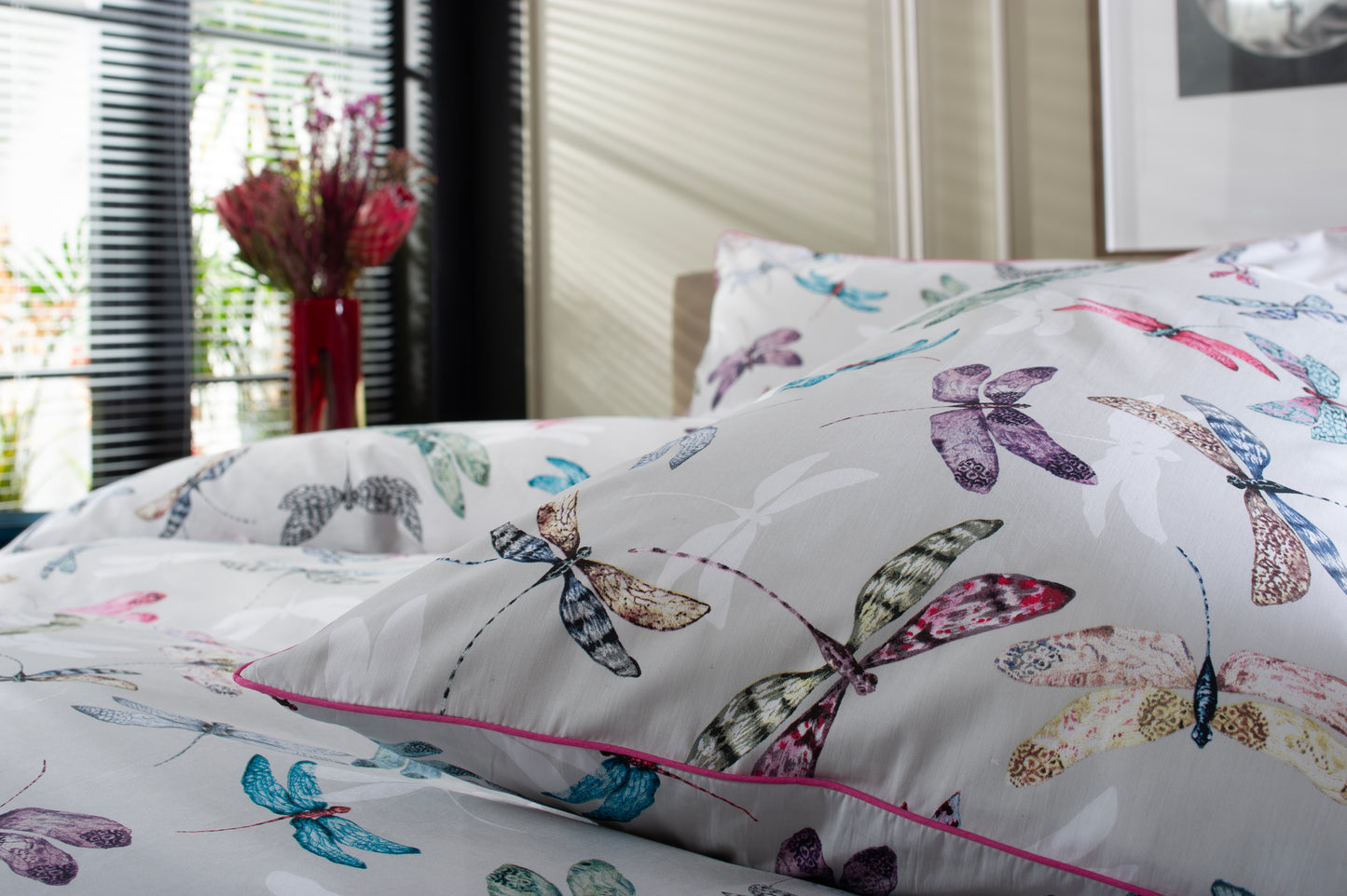 100% Cotton Colourful Dragonfly Design Duvet Cover Set