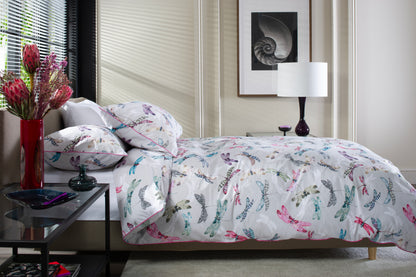 100% Cotton Colourful Dragonfly Design Duvet Cover Set