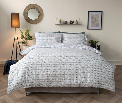 Cotton Rich Tokyo Duvet Cover Set Green & Blue Reversible