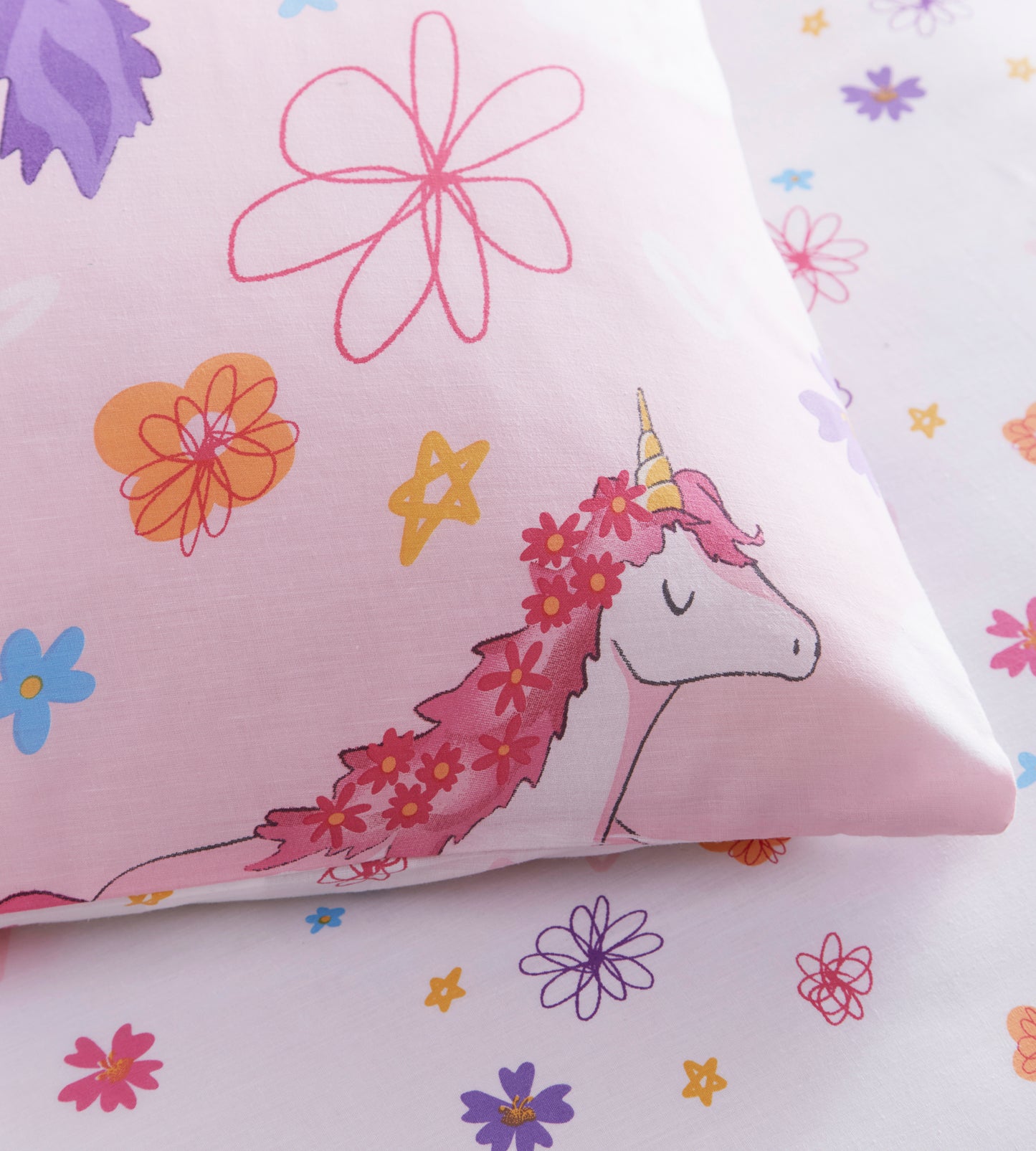 Unicorn Childrens Duvet Set or Curtains Reversible