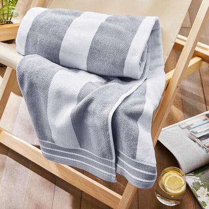 Jumbo Beach Towel Grey Stripe