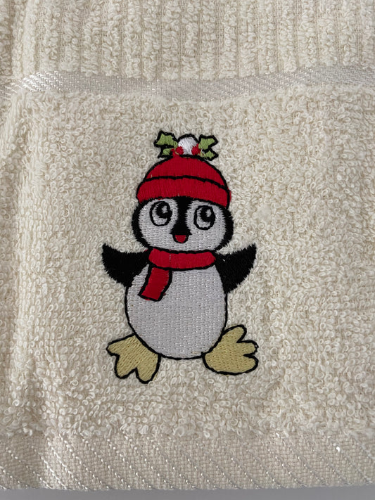 Christmas Penguin Kitchen Towel Cream