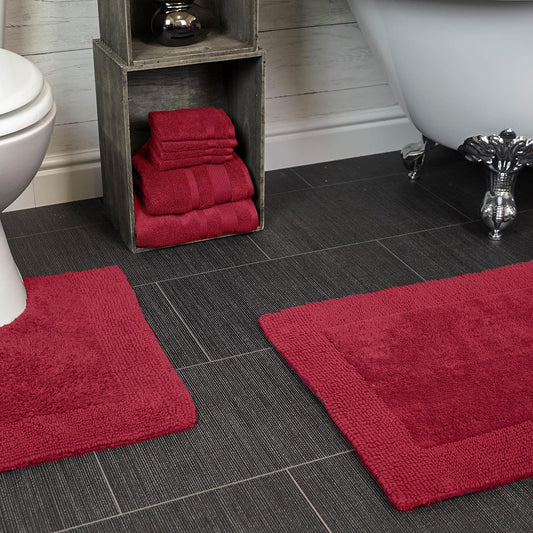 Heavyweight Reversible Bath Mats Cranberry