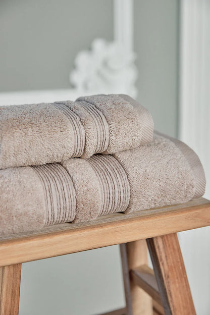 100% Cotton Elegance 650GSM Towels in Beige