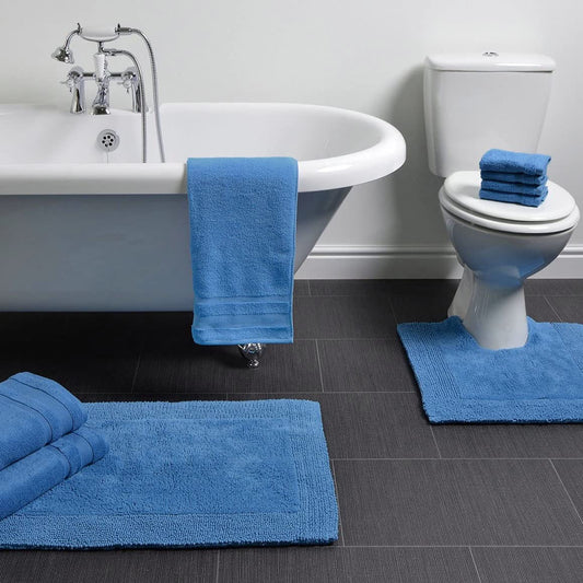 Elegance Heavyweight Reversible Bath Mats in Cornish Blue