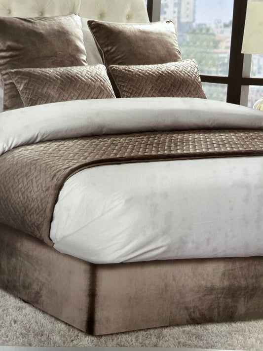 Smooth Velvet Divan Bed Base Wrap in Taupe