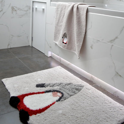 Festive Gonks Supersoft Bath Mat in Grey 50cm x 80cm